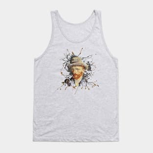 Van Gogh Artist Portrait Paint Splat Tank Top